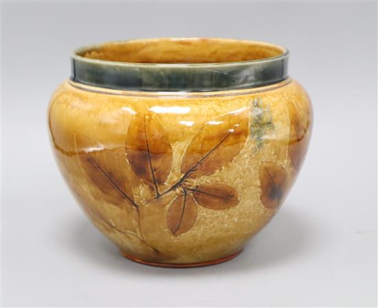 A Royal Doulton stoneware Autumn Leaves jardiniere, c.1930, height 18cm